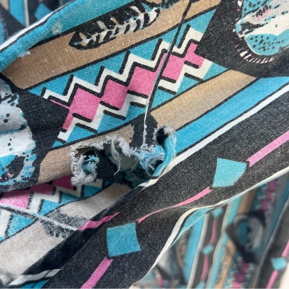 Vtg Dakota Sunset Southwest Bison Skull Rodeo Button Up Long Sleeve Shirt Sz M - Picture 9 of 9